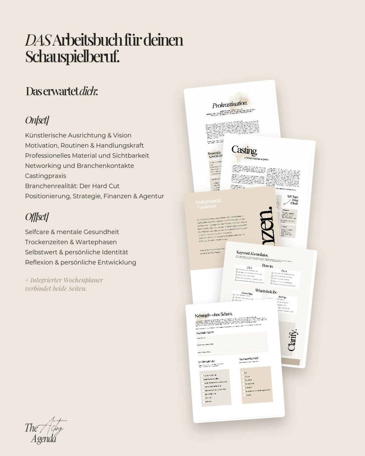 The Acting Agenda – Inhalte und Arbeitsseiten für Schauspieler:innen