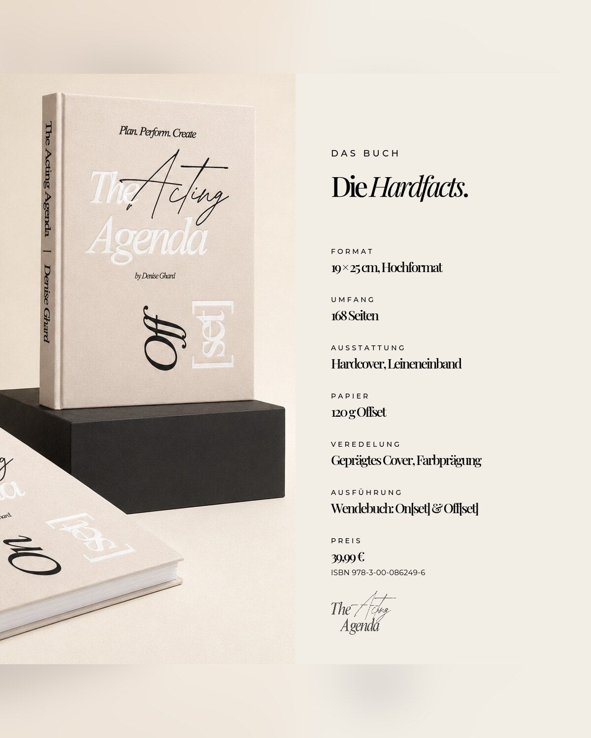 The Acting Agenda – Buchformat, Ausstattung und Produktdetails
